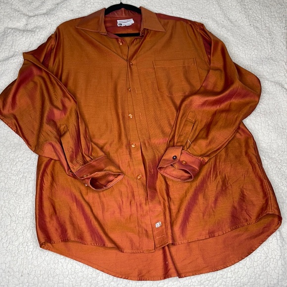 Bachrach Other - Men’s casual burnt orange button down shirt